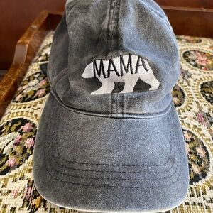 Gray 'MAMA' Bear Embroidered Baseball Cap